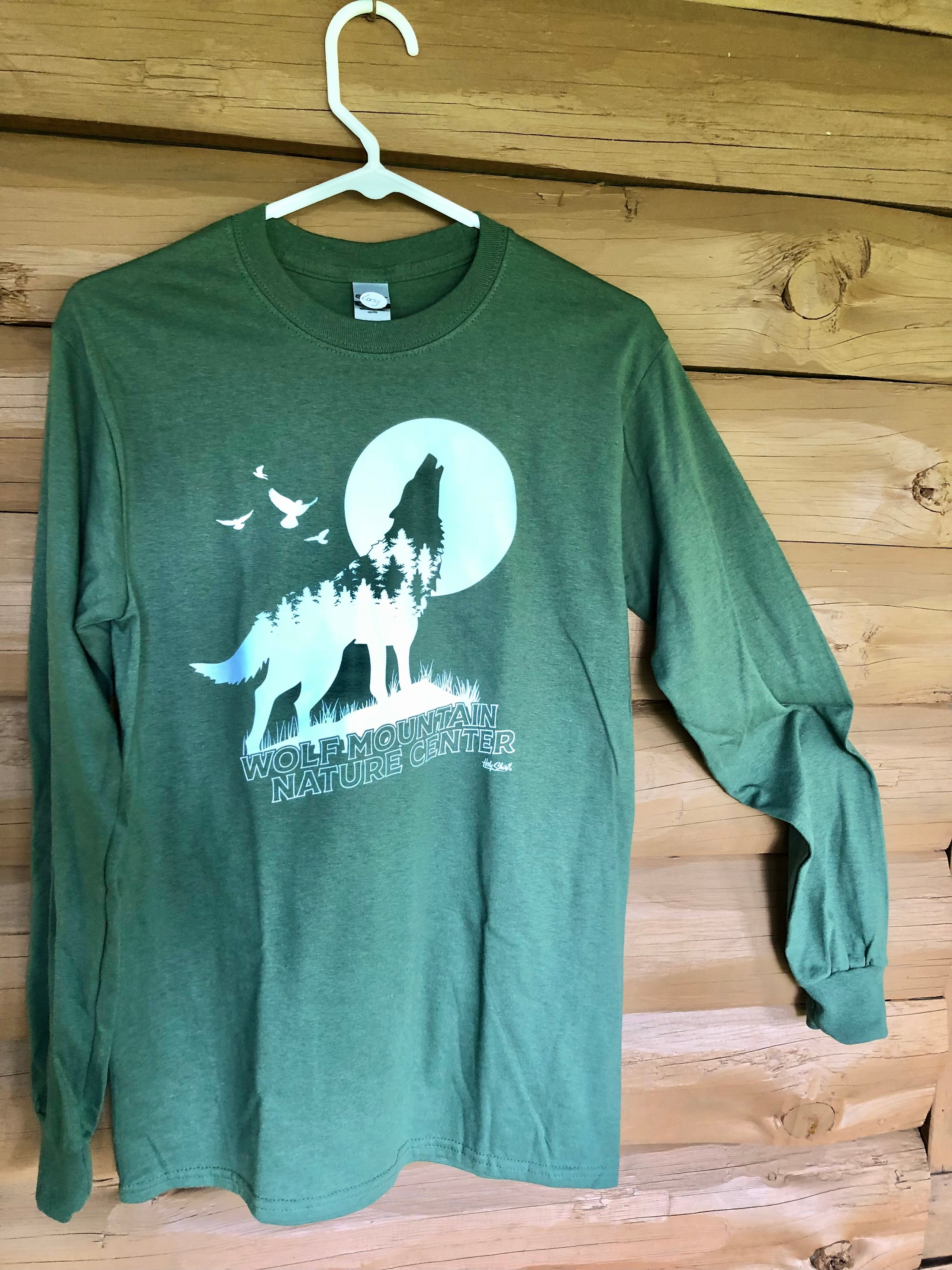Long Sleeve Pine Tree Wolf Shirts